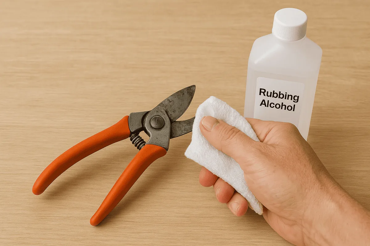 sterilizing pruning shears